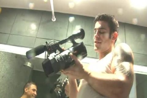 A enchanting homo dude In The bathroom Masturbating