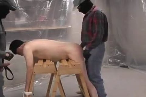 Masked lad plowing White hairless.