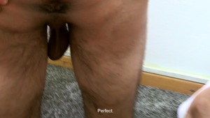 Balding young twink with bushy legs receives pounded in POV