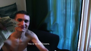Skinny Czech teen shows his freshly gaped arsehole