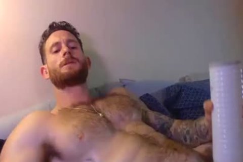 brawny twink Masturbating His penis With A Fleshlight